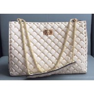 Valentino Rockstud Spike Tote Bag 0346 Creamy