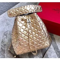 Valentino Rockstud Spike Large Bucket Bag 0059 Gold