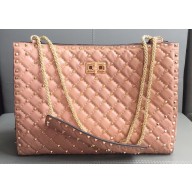 Valentino Rockstud Spike Tote Bag 0346 Apricot