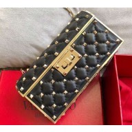 Valentino Rockstud Spike Chain Clutch Bag 0702 Black 2019