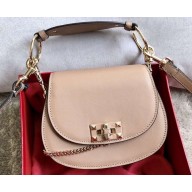 Valentino Leather Vintage Saddle Bag 0034 Nude 2019
