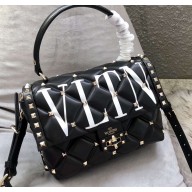 Valentino Candystud Medium Top Handle Bag 0055 VLTN Black