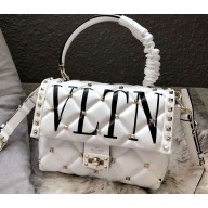 Valentino Candystud Medium Top Handle Bag 0055 VLTN White