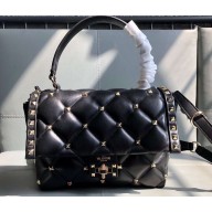 Valentino Candystud Medium Top Handle Bag 0055 Black