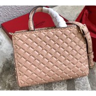 Valentino Rockstud Spike Chain Tote Bag 0061 Nude