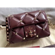Valentino Candystud Mini Crossbody Bag 0720 Burgundy