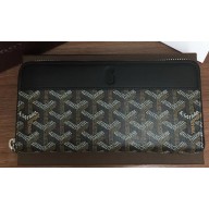 Goyard Matignon Zip Around Long Wallet Black