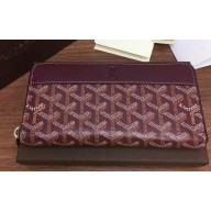 Goyard Matignon Zip Around Long Wallet Burgundy