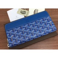 Goyard Matignon Zip Around Long Wallet Blue