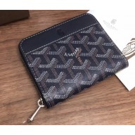 Goyard Zip Around Short Wallet Card Holder Coin Purse Dark Blue