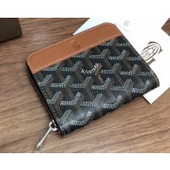 Goyard Zip Around Short Wallet Card Holder Coin Purse Brown