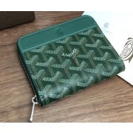 Goyard Zip Around Short Wallet Card Holder Coin Purse Green