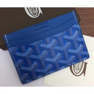 Goyard Saint Sulpice Credit Card Holder Wallet Blue