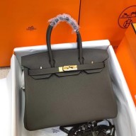 Hermes Birkin 30/35 Bag In Original togo Leather With Gold/Silver Hardware dark gray
