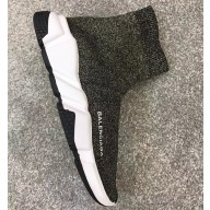 Balenciaga Knit Sock Speed Trainers Sneakers Silver Green 2019