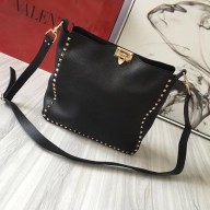 Valentino Large Rockstud Hobo Bag 50031L black 2018