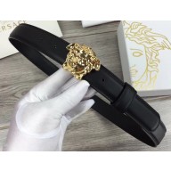 Versace Width 3cm Palazzo Belt With Medusa Buckle Black/Gold