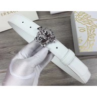 Versace Width 3cm Palazzo Belt With Medusa Buckle White/Silver