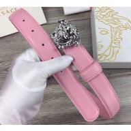 Versace Width 3cm Palazzo Belt With Medusa Buckle Pink/Silver