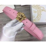 Versace Width 3cm Palazzo Belt With Medusa Buckle Pink/Gold