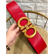 Ferragamo Width 7cm High Waist Gancini Belt Red