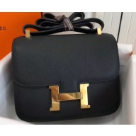 Hermes Constance Mini/MM Bag in Epsom Leather Black with Gold Hardware