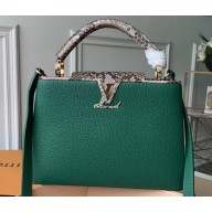 Louis Vuitton Capucines BB Bag Python Handle and Flap N95384 Louxor Green