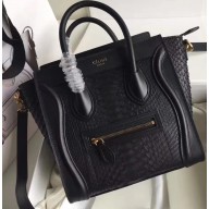 Celine Python Luggage Nano Bag Black