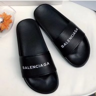 Balenciaga Slides Sandals Logo Black