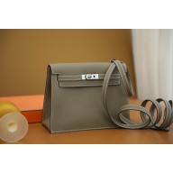 Hermes Evercolor Kelly Danse Shoulder bag ETOUPE with Gold/SILVER Hardware (full handmade)