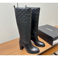 Chanel Heel 7cm Calfskin High Boots G45200 Black 2023