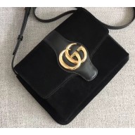 Gucci Suede Arli Medium Shoulder Bag 550126 Black 2019