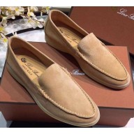 Loro Piana Suede Summer Walk Moccasin Nude