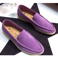 Loro Piana Suede Summer Walk Moccasin Purple