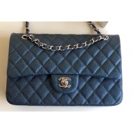 Chanel Pearl Caviar Calfskin Medium Classic Flap Bag A1112 Blue