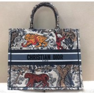 Dior Book Tote Bag In Toile de Jouy motif Embroidered Multicolor 2019