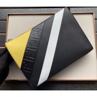 Fendi Striped FF Logo Pouch Clutch Bag 2019