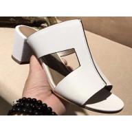 Hermes Heel 5cm Ostia Sandals White 2019
