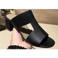 Hermes Heel 5cm Ostia Sandals Black 2019