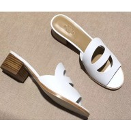 Hermes Heel 4.5cm Mona Sandals White 2019