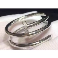 Cartier Real 18K Juste un Clou ring with 14 diamonds White Gold
