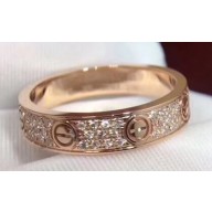 Cartier Real 18K love ring diamond-paved small Pink Gold