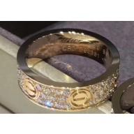 Cartier Real 18K love ring diamond-paved classic Pink Gold