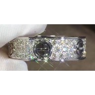 Cartier Real 18K love ring diamond-paved classic White Gold