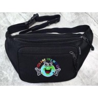 Balenciaga Nylon Explorer Belt Pack Bag You Are The World Black