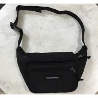 Balenciaga Nylon Explorer Belt Pack Bag Front Logo Label Black