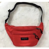 Balenciaga Nylon Explorer Belt Pack Bag Front Logo Label Red