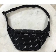 Balenciaga Nylon Explorer Belt Pack Bag All Over Logo Black