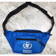 Balenciaga Nylon World Food Programme Double Belt Pack Bag Blue