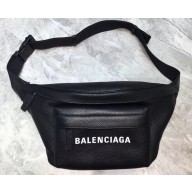 Balenciaga Calfskin Logo Everyday Belt Pack Bag Black